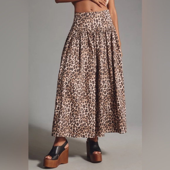 NWT! Anthropologie Mare Mare x Anthropologie Basque-Waist Maxi Skirt 🛼🦉 - Picture 2 of 11